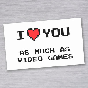 I Love You As Much As Video Games Funny Gaming Rectangular Sticker