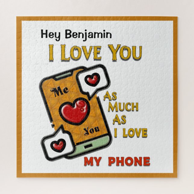 I Love You As My Phone Jigsaw Puzzle (Vertical)