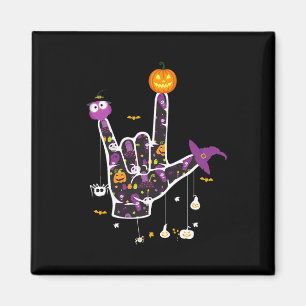 I Love You Asl Halloween Sign Language Halloween G Magnet