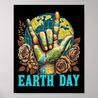 I Love You Asl Hand Sign Save Our Planet Retro Ear