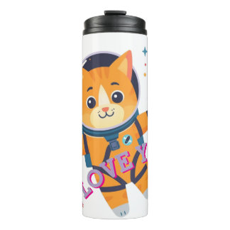 I Love You" Astronaut Cat Thermal Tumbler