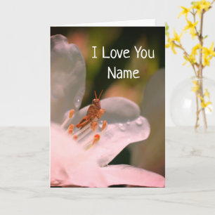 I Love You Azalea Flower Personalised  Card