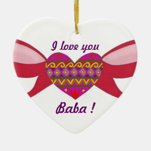 I Love You Baba Ceramic Tree Decoration