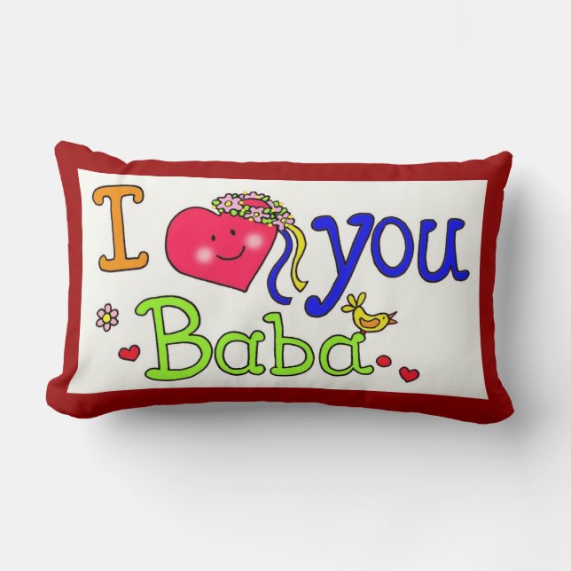 I Love You Baba Lumbar Cushion (Front)
