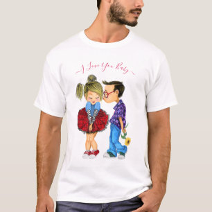 I Love You Baby - Cute Romantic Couple Love - Kiss T-Shirt
