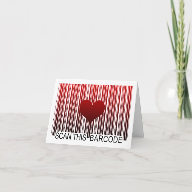 I LOVE YOU BARCODE CARD (Front)