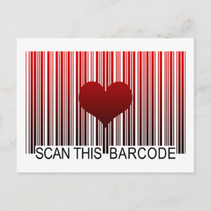 I LOVE YOU BARCODE POSTCARD