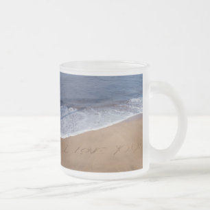 I love you ... beach love frosted glass coffee mug
