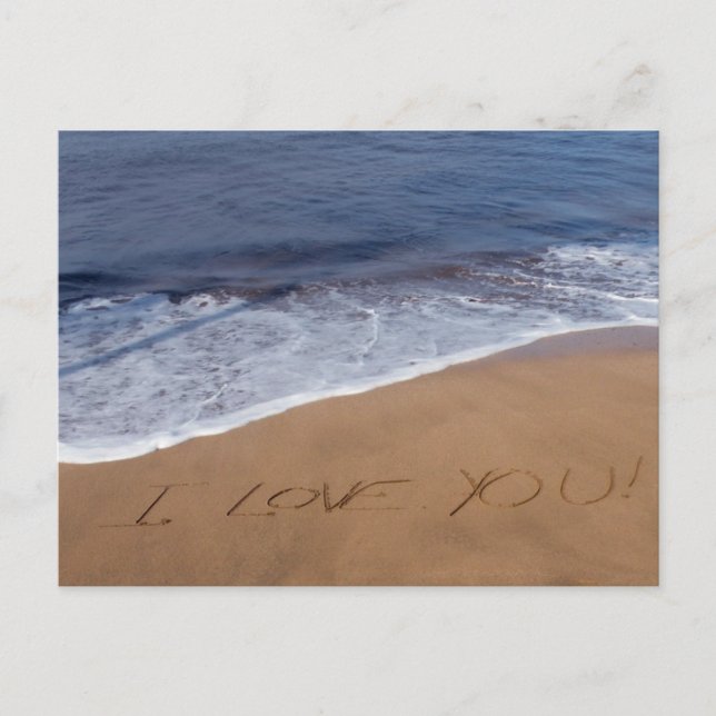 I love you ... beach love postcard (Front)
