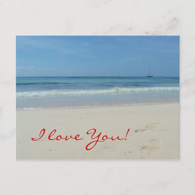 I Love You Beach Postcard (Front)