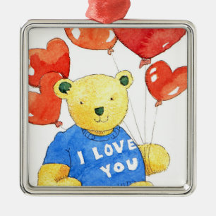 I love you bear - balloon 2011 metal tree decoration