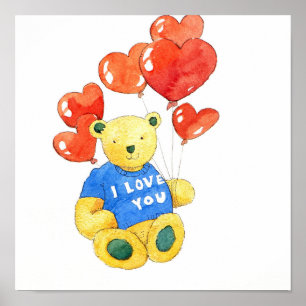 I love you bear - balloon 2011 poster