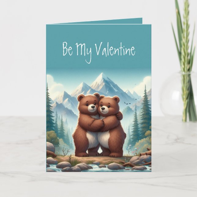 I love you Beary Much Cute Valentine's Day Card (Front)