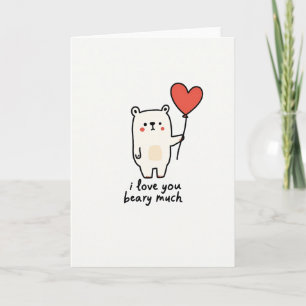 I Love You Beary Much Heart Card
