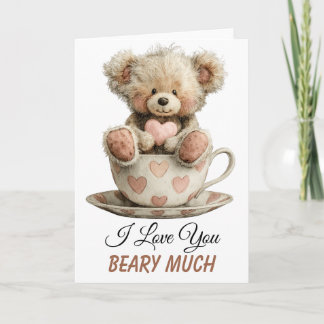 I Love You Beary Much In Cup Postcard
