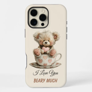 I Love You Beary Much In Cup Postcard iPhone 16 Pro Max Case