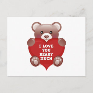 I Love You Beary Much Postcard