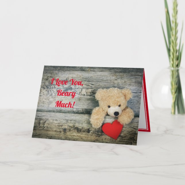 I Love You Beary Much Teddy Bear Mother's Day Holiday Card (Front)