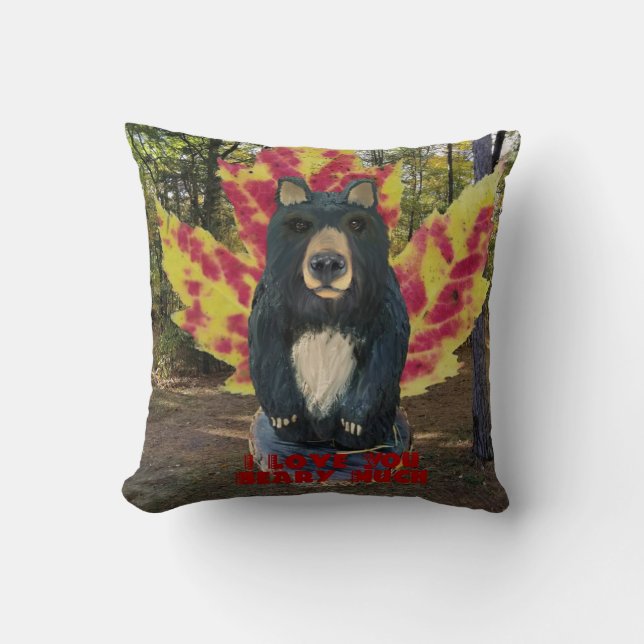 I Love You Beary Much Throw Pillow 16 x 16 (Front)