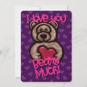 I Love You Beary Much Valentine Holiday Card