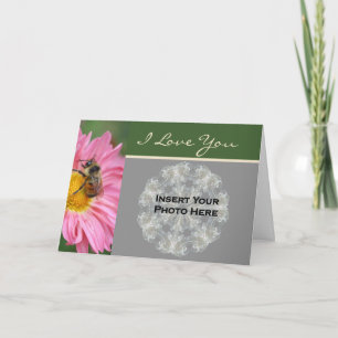 I Love You Bee On Daisy Personalised Photo  Card