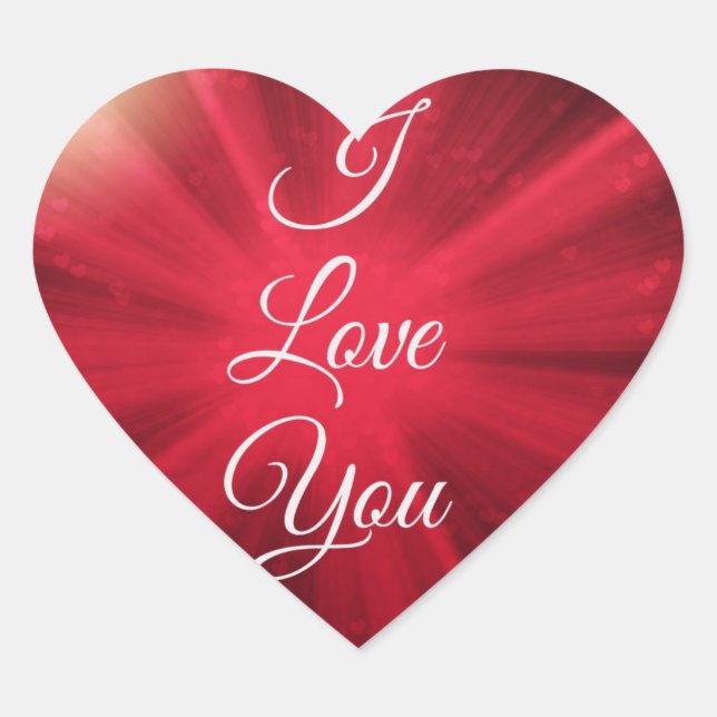 I Love You Berry Burst Heart Sticker (Front)