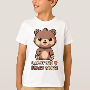 I Love You Berry Much! Cute Bear Pun Cartoon T-Shirt