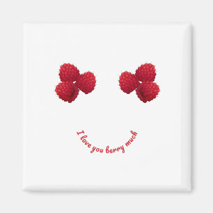I love you berry much - raspberry magnet