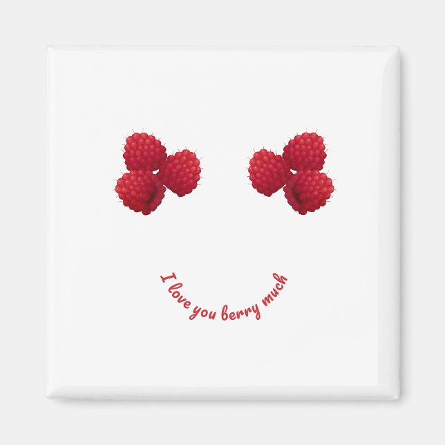I love you berry much - raspberry magnet (Front)