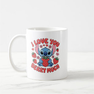 i love you berry much stitch coffee mug