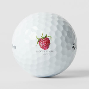 'I Love You Berry Much' Sweet Playful Raspberry Golf Balls