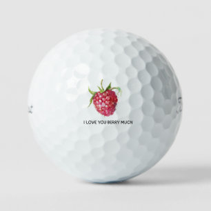 'I Love You Berry Much' Sweet Playful Strawberry Golf Balls