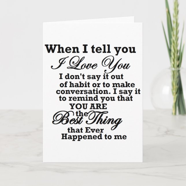 I love you, best thing ever! card (Front)