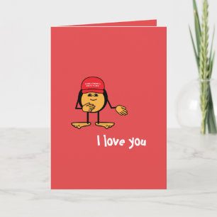 I love you Bigly Trump Emoticon Valentine Holiday Card
