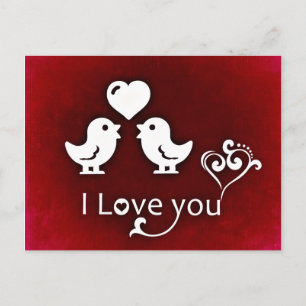 I Love You Birds Postcard