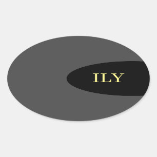 "I Love You" Black and Grey Sticker