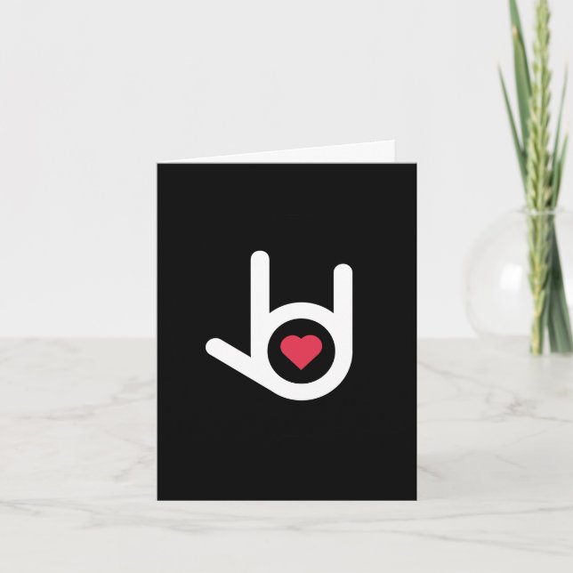 I Love You, Black Greeting Card (Front)