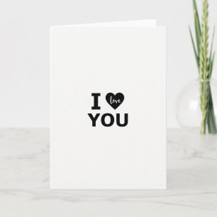 I Love You Black Heart Card