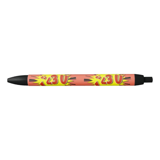 I love you black ink pen (Front)