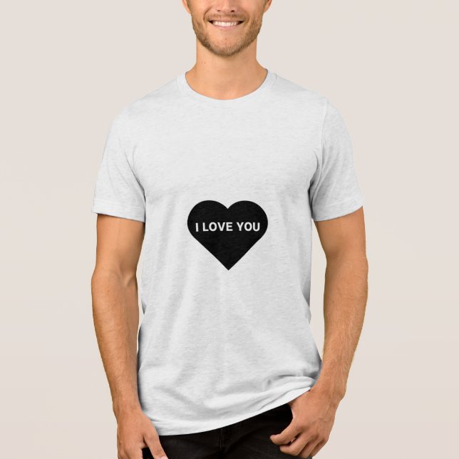 I Love You Black T Shirt Design (Front)