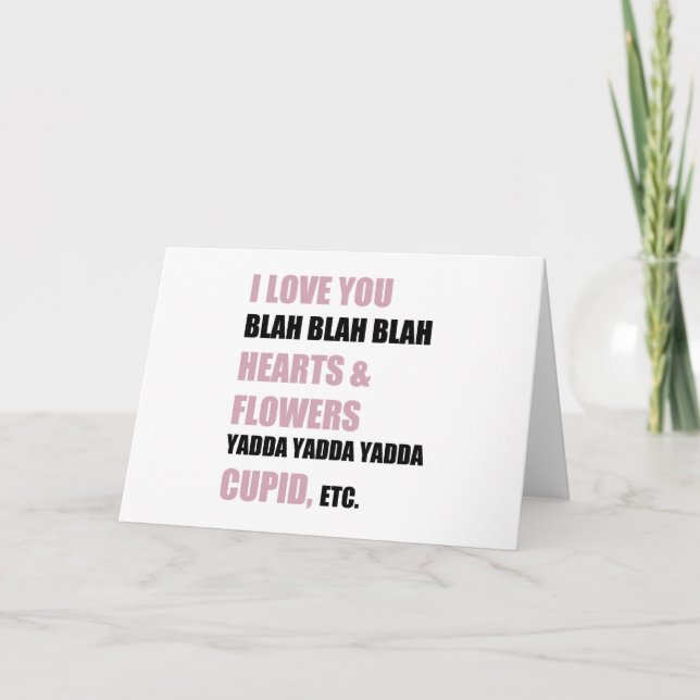 I Love You Blah Blah Blah Holiday Card (Front)