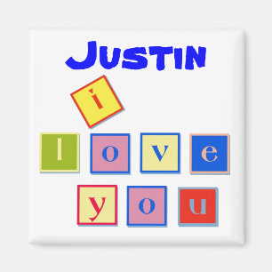 I Love You Block Letters Magnet