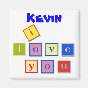 I Love You Block Letters Magnet