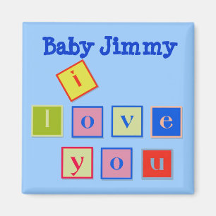 I Love You Block Letters Magnet