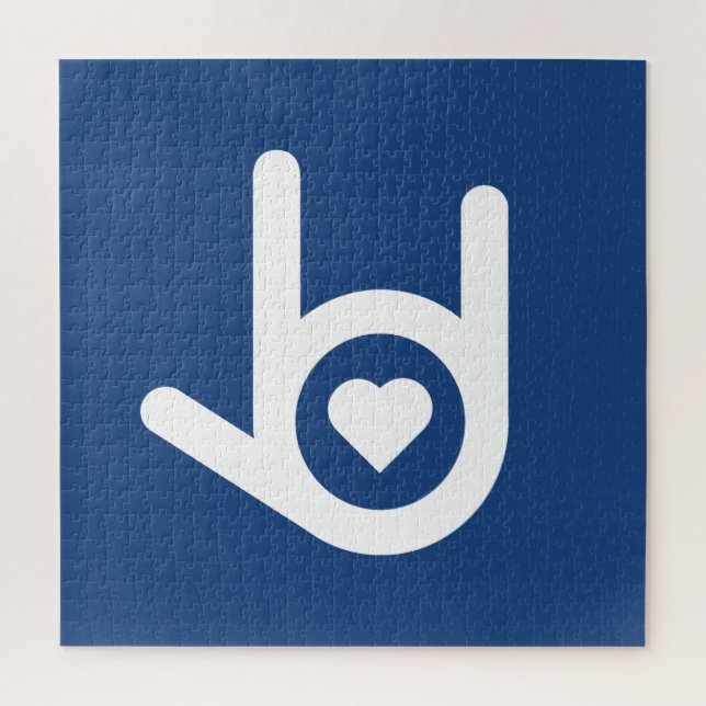 I Love You, Blue Jigsaw Puzzle (Vertical)