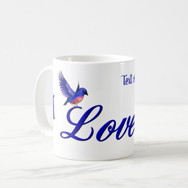I Love You Bluebird Personalised Coffee Mug (Front Left)