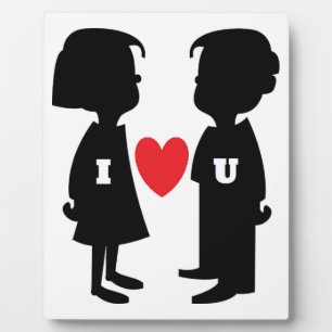 "I LOVE YOU"  BOY AND GIRL PLAQUE