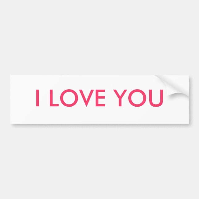 I LOVE YOU BUMPER STICKER (Front)