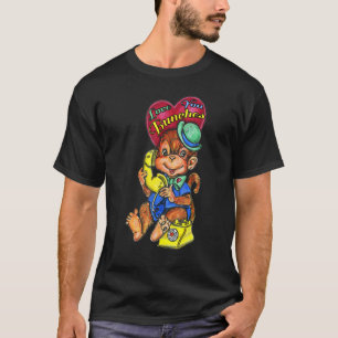 I Love You Bunches Cute Love Monkey on the Phone T-Shirt