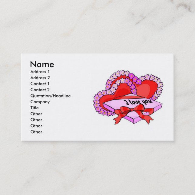 I Love You Business Card (Front)